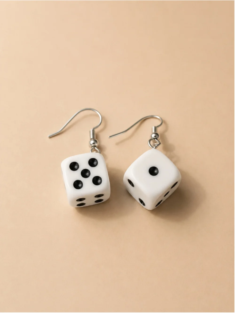 Women's Unbranded Dice Earrings One Size White Black